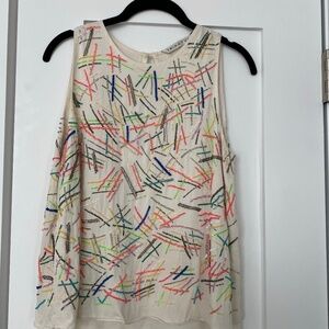 Trina Turk Embellished Beaded Sleeveless Top Summer Tank Sz Medium